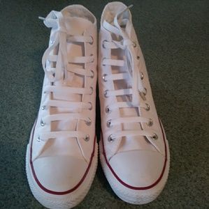 New white high top converse shoes womens 8